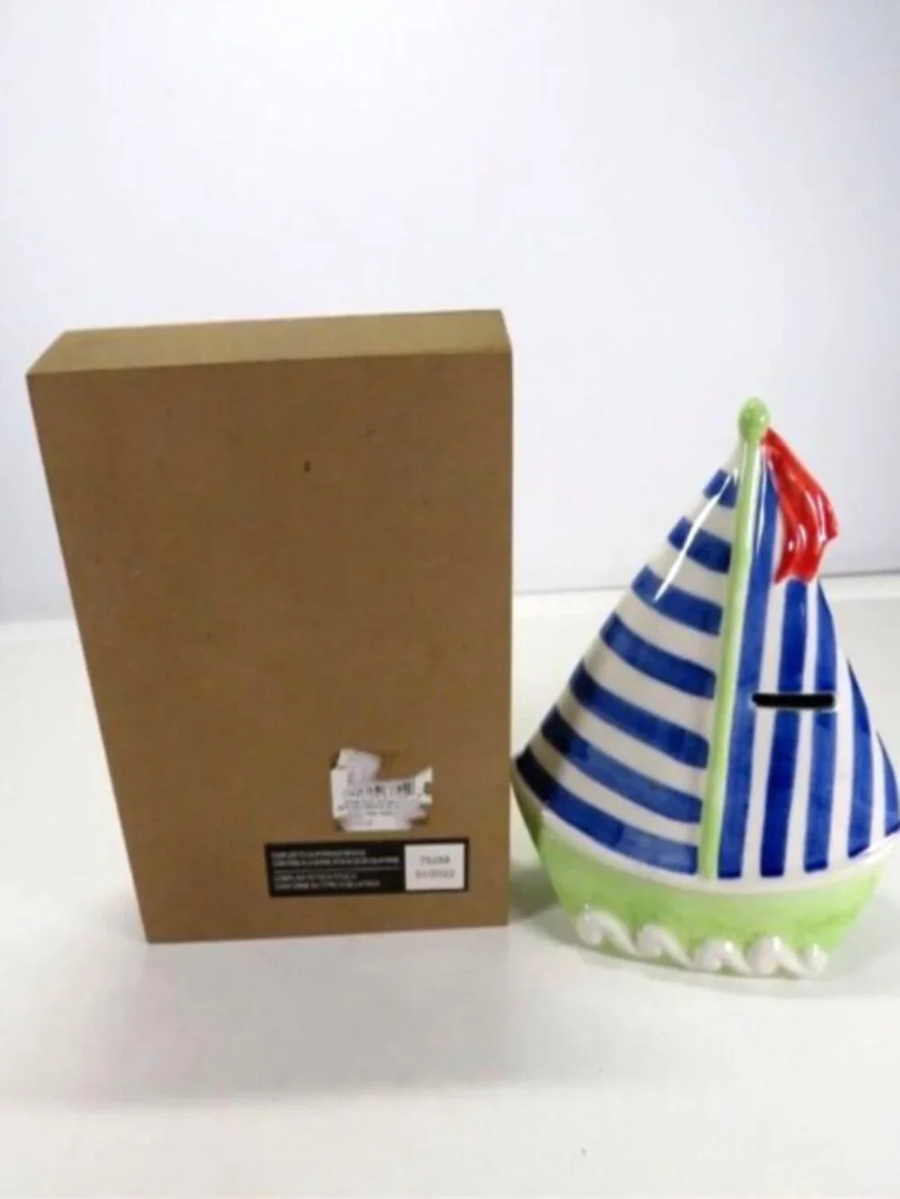 Patriotic Sadek Andrea Sailboat Bank & Taylor Bear Gift Set Americana Basket